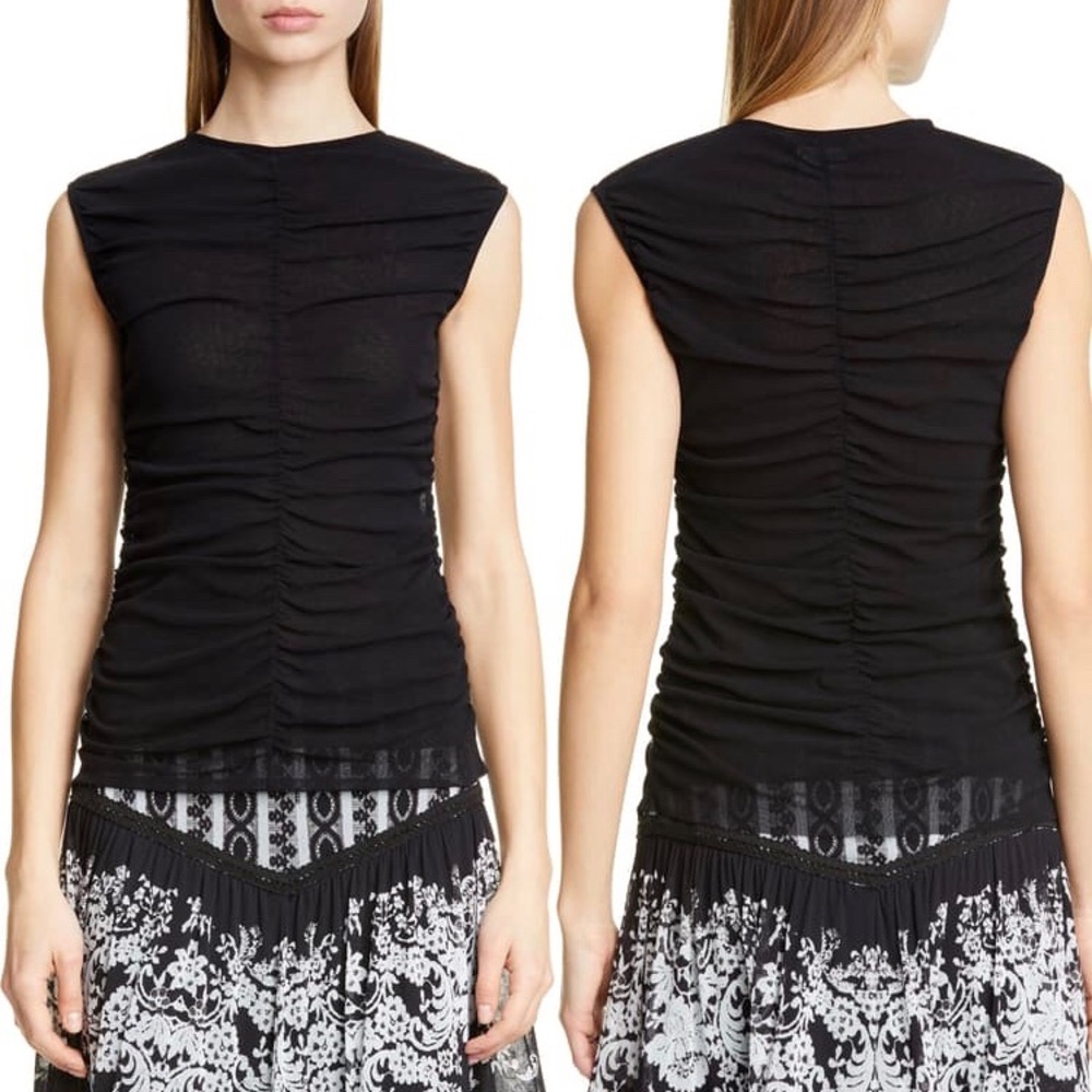 Fuzzi Black Mesh Top